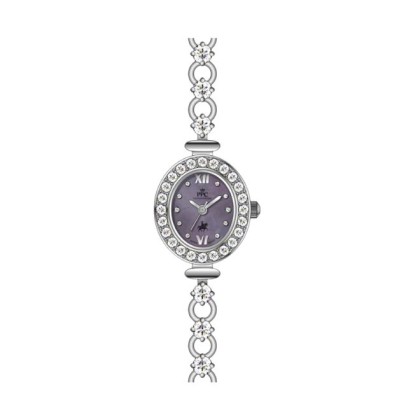 Paris Polo Club PPC-FD12-SL-PR Sparkling Crystal Bezel Bracelet Strap Women Watch 